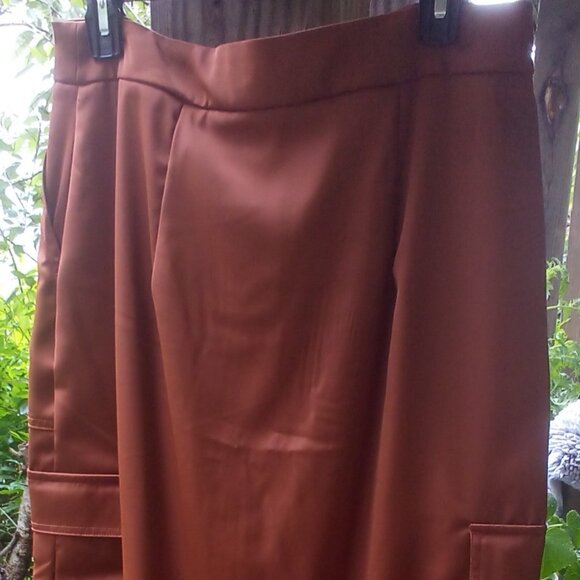 👜House of Harlow 1960 Copper Cargo Maxi Skirt Size: M NWT - Picture 7 of 8